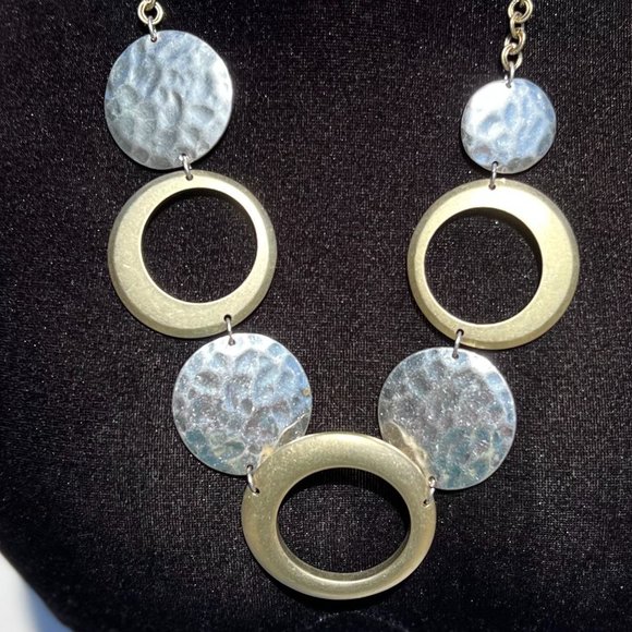 Chico's Jewelry Chicos Necklace Chunky Boho Hinged Circle Hammered